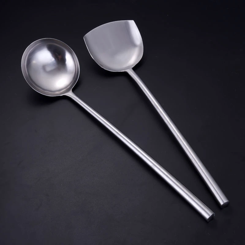 新疆包邮加长手柄不锈钢锅铲炒菜厨师大勺子长柄铲子家用厨房二件