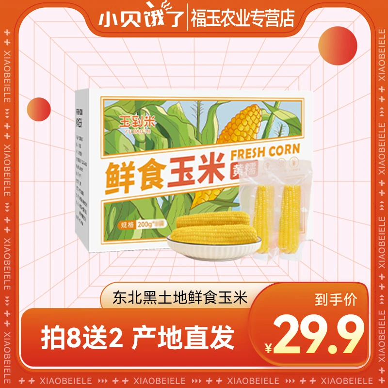 【小贝专享】玉到米东北黑土地黄糯玉米200g/根 粘黏真空包装