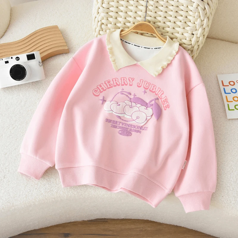 女童春季儿童2024新款洋气时尚女孩春装衣服中大童polo领秋季上衣