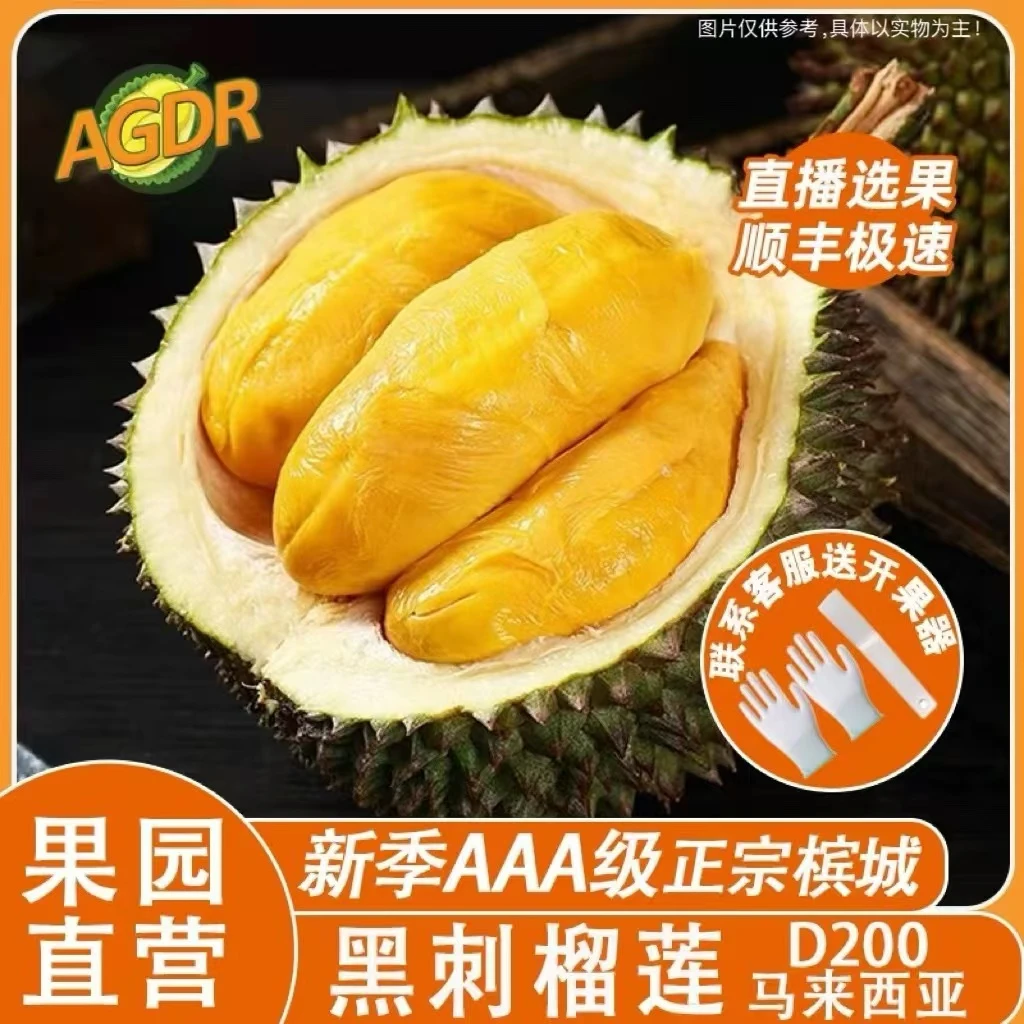 【一物一拍】黑刺榴莲正宗D200液氮冷冻马来西亚槟城进口北京同城小时达