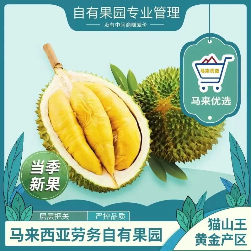 【一物一拍】马来西亚进口猫山王榴莲正品D197液氮冷冻树熟北京小时达
