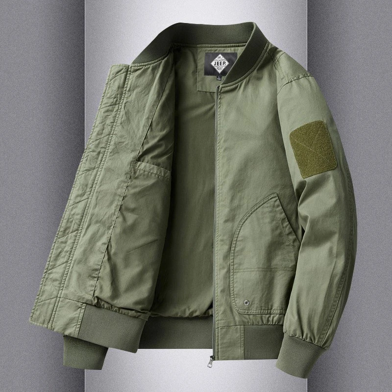 仓石一树男士夹克春秋款飞行棒球服工装军旅中年防风高端外套修身