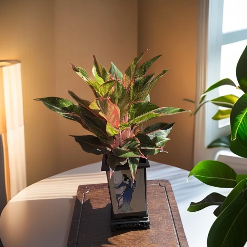 11#万年红方盆粗肋草植物室内绿植净化空气盆栽花卉