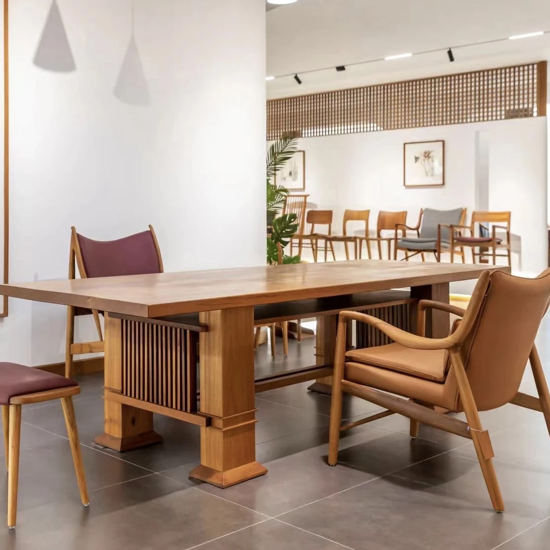 【顾莱柚木】缅甸柚木多功能全实木现代茶桌 2600*950*720