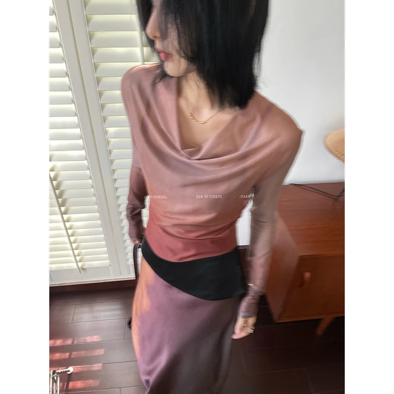 JCCC影子【大鱼海棠】设计师款渐变撞色上衣A字半身裙JE4GSZ11