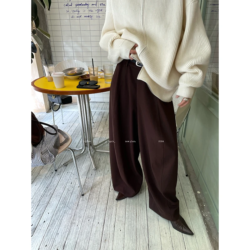 JCCC影子【暮秋时节】褶皱廓形垂感阔腿裤西装裤JE4IXK11