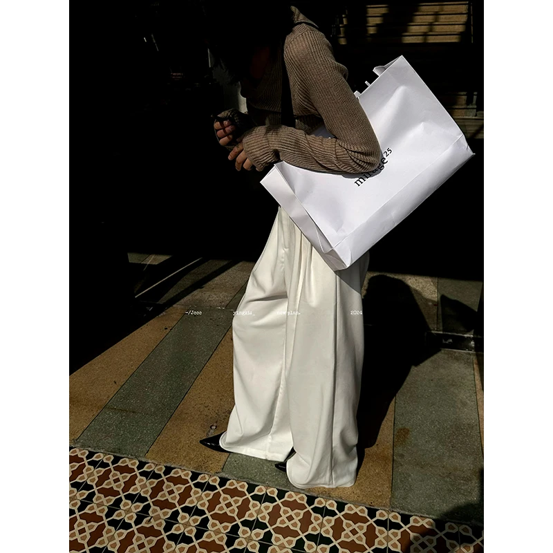 JCCC影子【昼夜】百搭阔腿捏褶设计直筒西装裤JE4FSK18