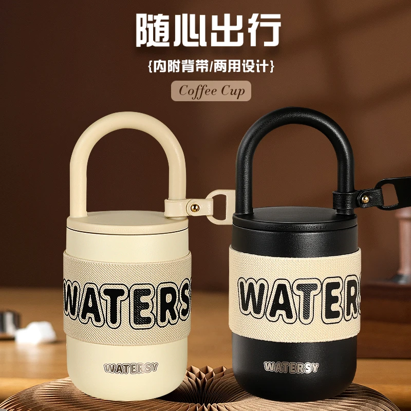 高颜值小巧手提咖啡随行便携情侣水杯礼物男不锈钢保温杯小香风女