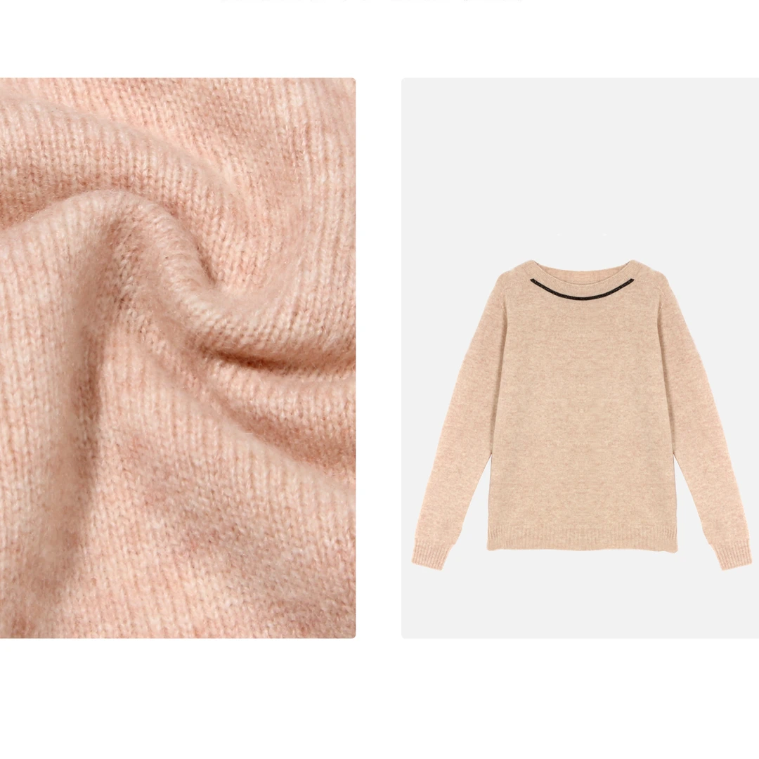 凯特丝蓓033#四色！珠珠饰搭链细节毛衣套头针织纯色百搭1-1233