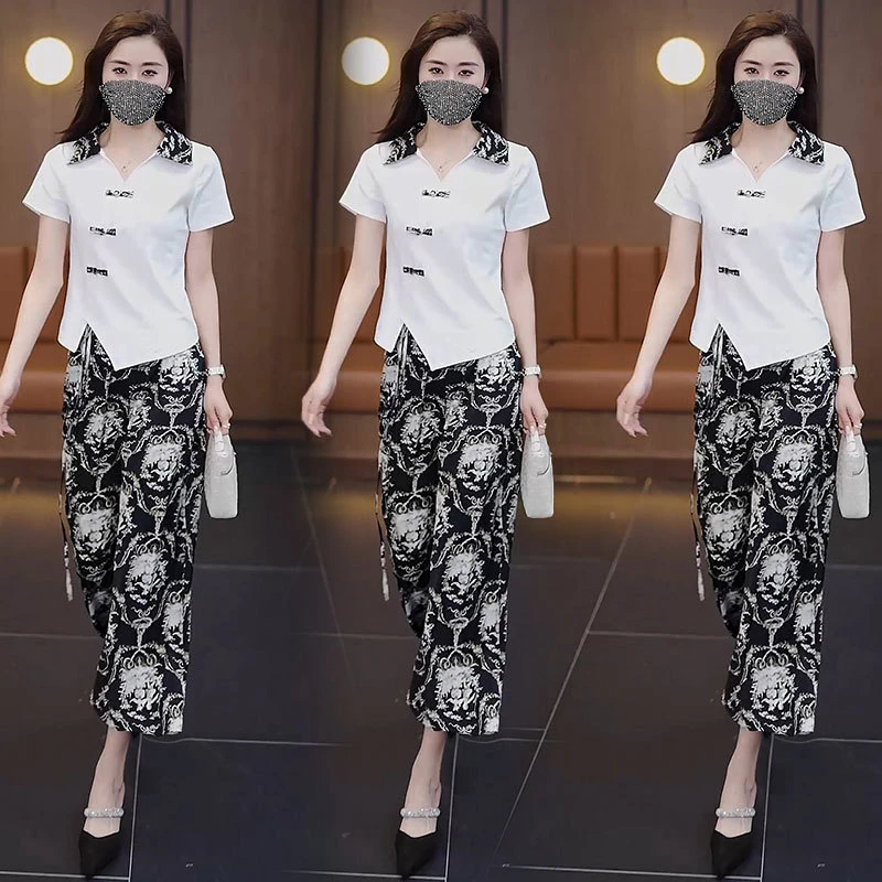 FINDCI中国风套装女装2024夏季新款洋气减龄时尚夏装韩版气质显瘦