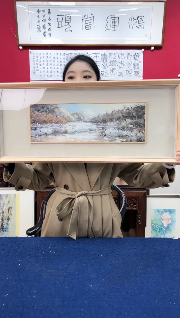 【闪购商品】绘画王健 手绘带框 《雪山》