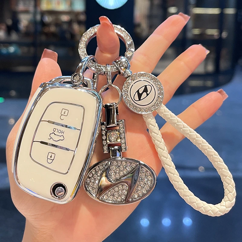 适用北京现代领动钥匙套女ix35朗动名图ix25悦动瑞纳伊兰特专用扣