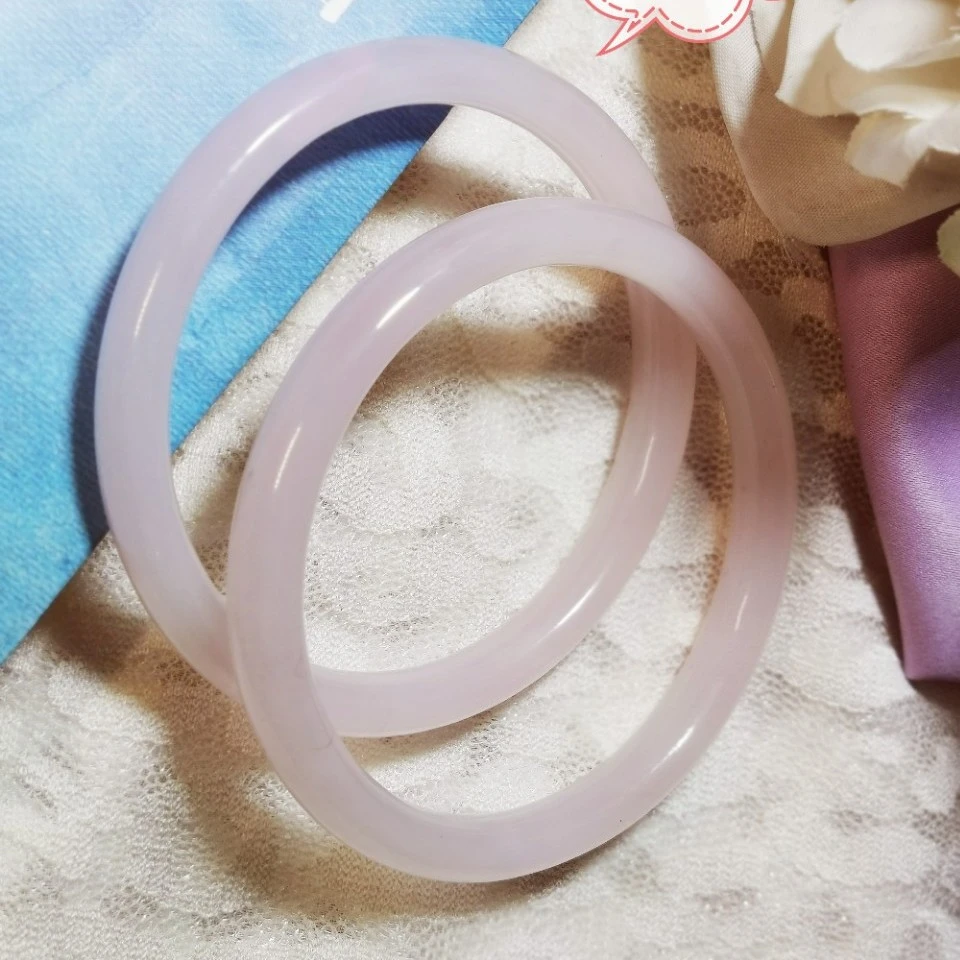 非金属布艺手镯 8MM藕粉美人条手镯少女细款叮当镯圆条淡粉桃花粉