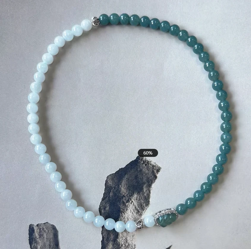 非金属陶瓷手链 【羊羊香事】晴山蓝 0.6两圈手串