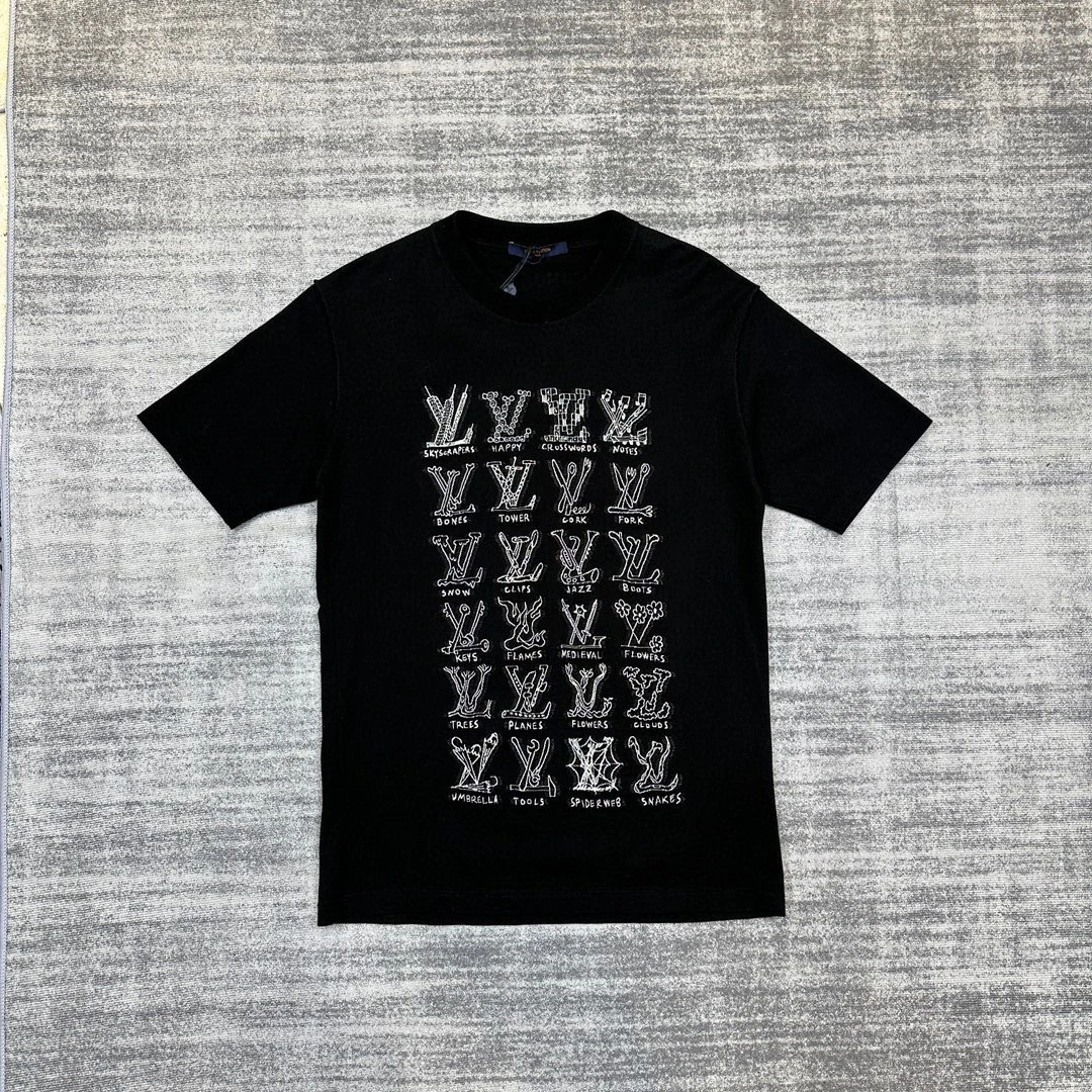 全新未使用  Louis Vuitton lv 做旧百搭logo短袖s码编码xb0899