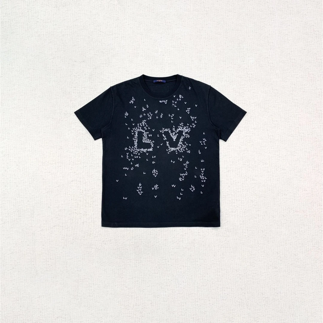 全新未使用 LV Louis Vuitton lv 做旧满印logo短袖l码编码xb3469