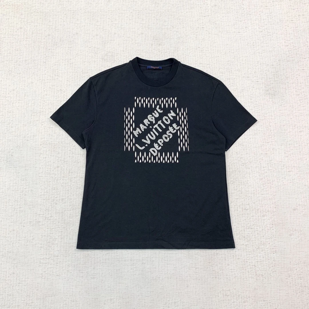 全新未使用  LOUIS VUITTON lv 字母珠饰刺绣短袖xl码编码xb2259