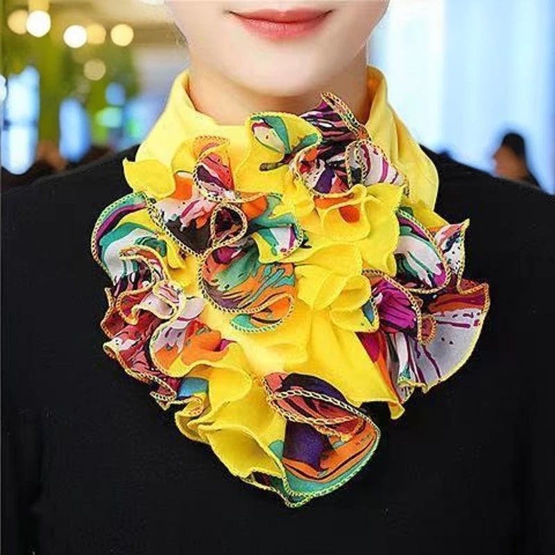 围脖春秋新款百变领花巾领子装饰头花领巾保暖洋气多功能时尚气质