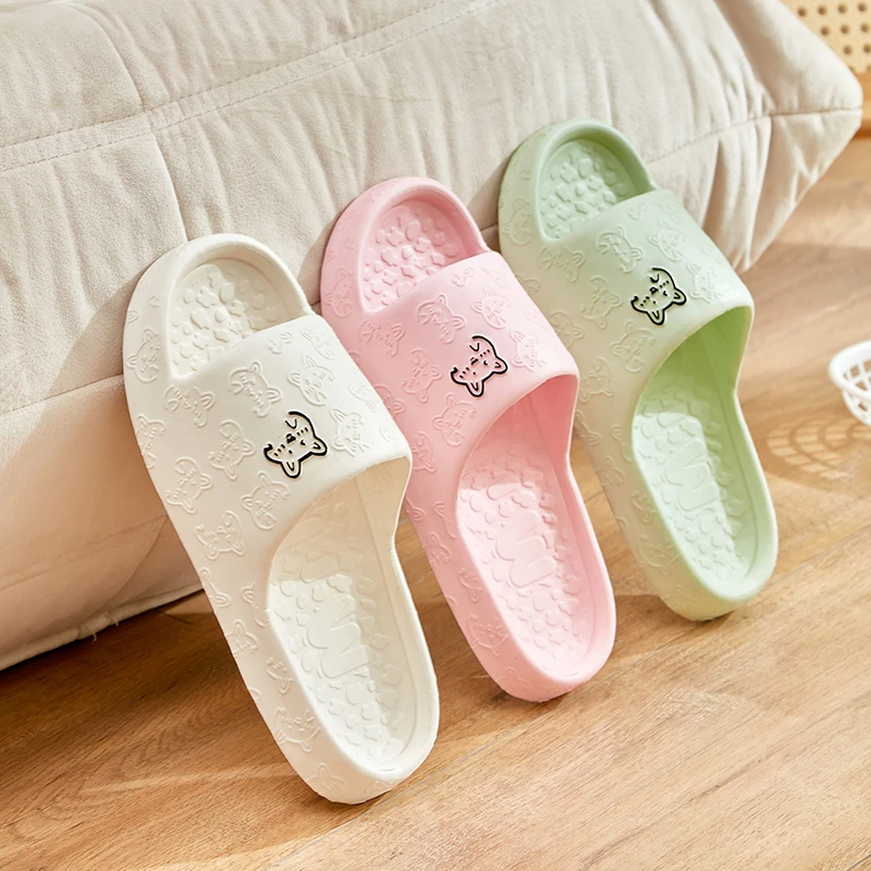 初轩 夏季家居家用卡通浮雕款情侣一字拖EVA凉拖鞋