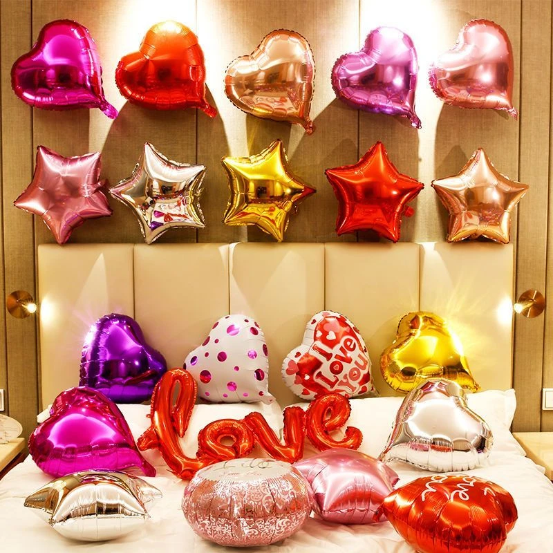 18寸爱心气球心形铝箔铝膜表白告白气球婚庆结婚婚房布置生日装饰