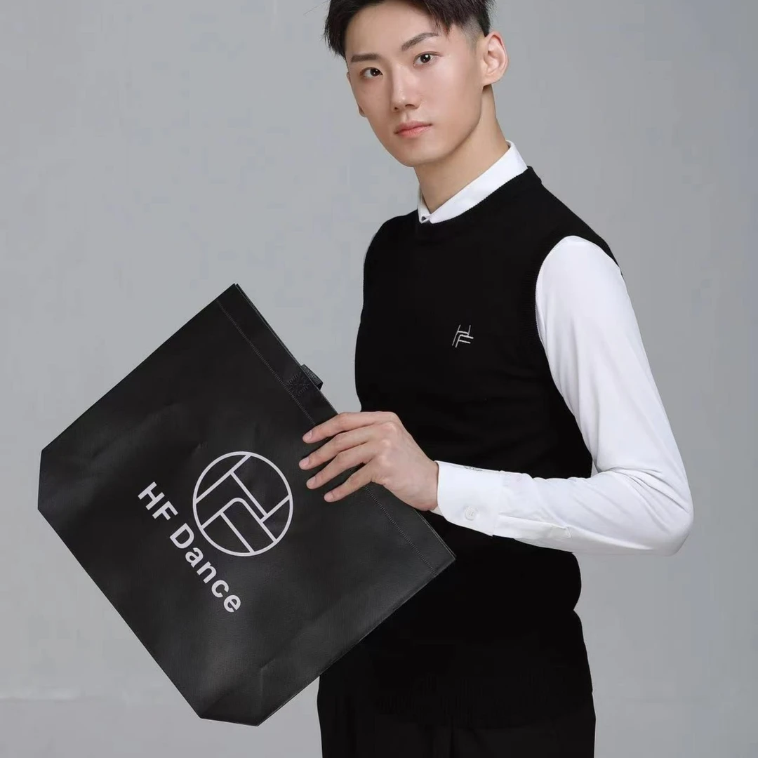 【HF品牌】M06男士黑色背心 男士摩登舞服华尔兹拉丁练习服