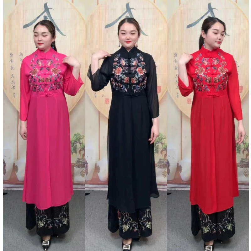 【爱漂亮】夏季新款长款防晒外披大码显瘦复古长款中式中国风民族风