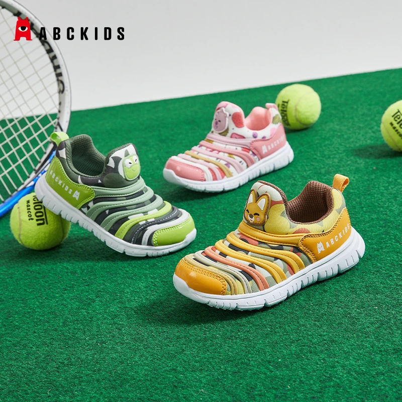 Abckids儿童童鞋男童运动鞋透气小童休闲毛毛虫夏季软底女宝网面