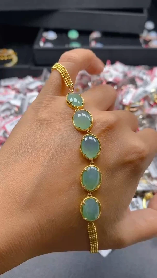 【闪购商品】翡翠手链银S925镶嵌0614870667