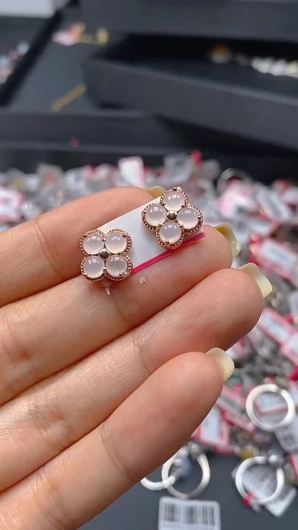 【闪购商品】翡翠耳饰银S925镶嵌0530980668