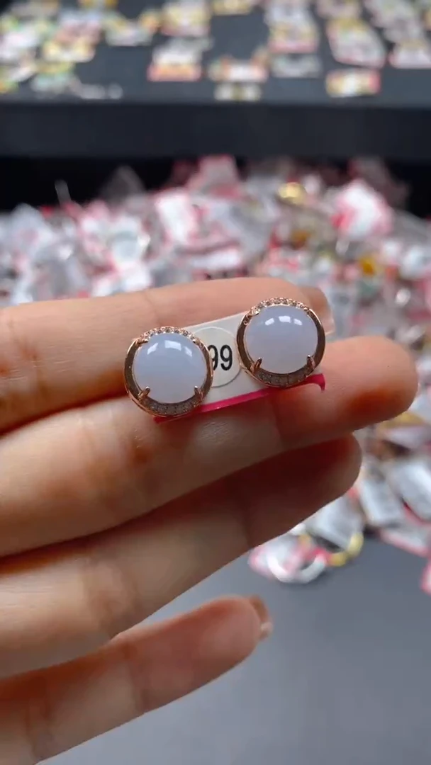 【闪购商品】翡翠耳饰银S925镶嵌0933934148