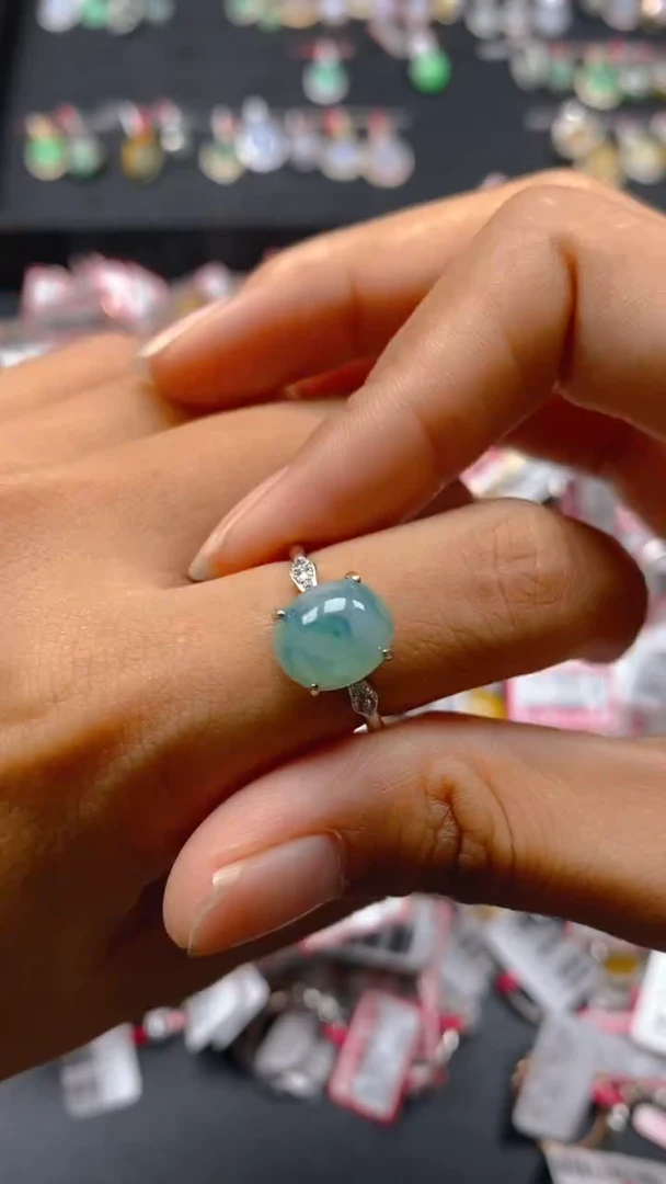 【闪购商品】翡翠戒指银S925镶嵌1017902148