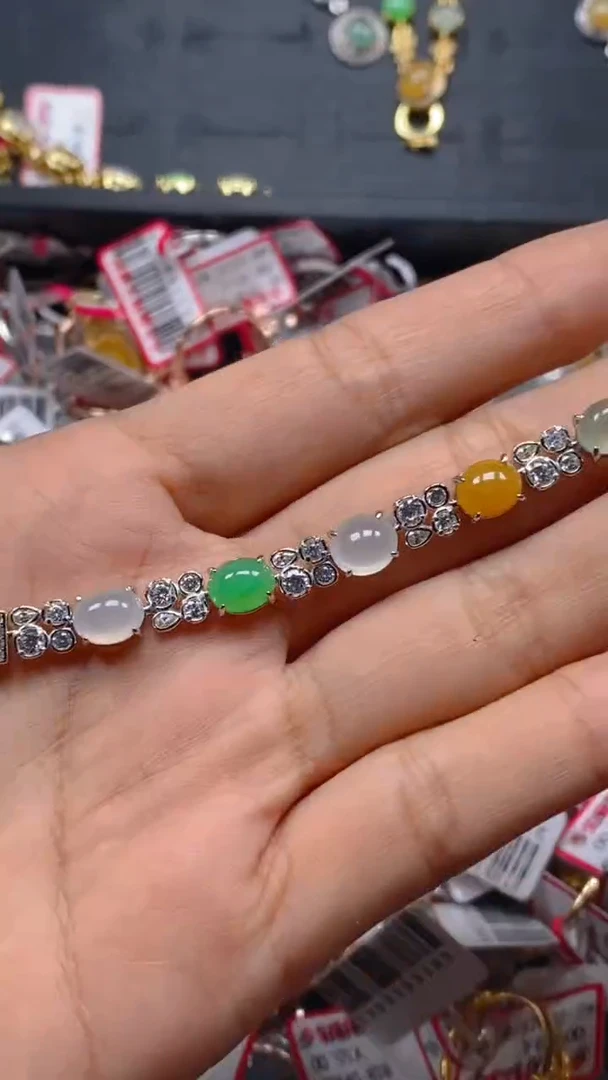 【闪购商品】翡翠手链银S925镶嵌0329791440