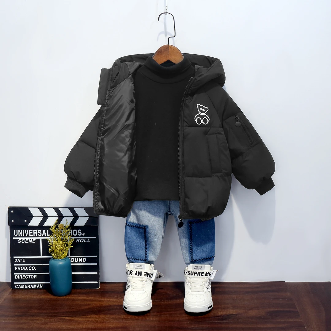 童装潮款YY秋冬新款儿童羽绒服男女童宝宝加厚保暖连帽韩版可爱童