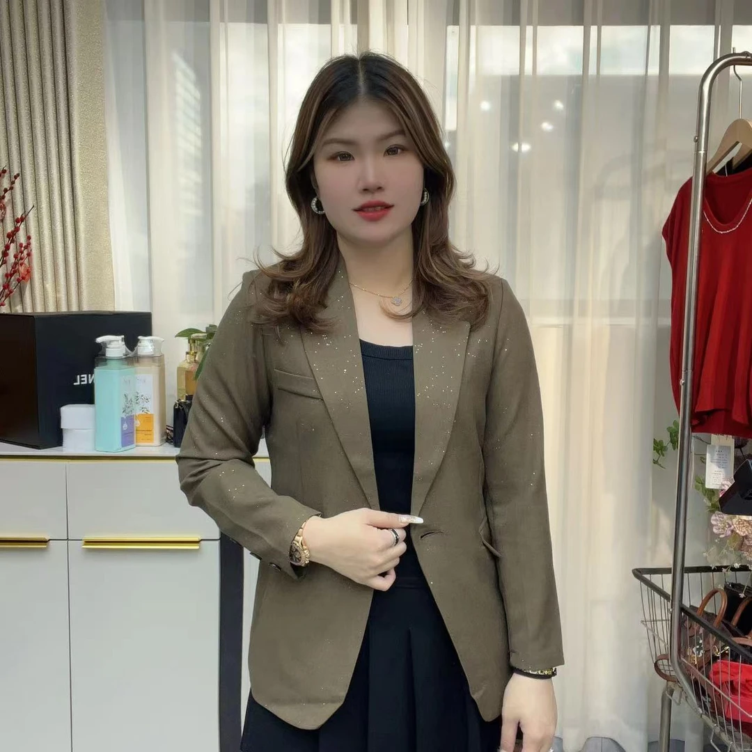 小鑫肝@现货浮力重工满天星气质百搭长袖西装 711