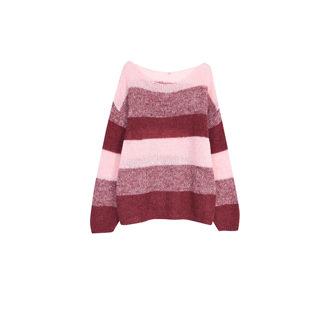 【XINMO买手店】羊毛+马海毛 新款时髦套头针织纹毛衣C24081208