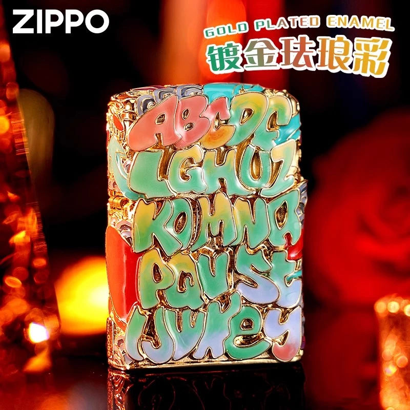 【七夕浪漫】zippo打火机 暗恋镀金夜光珐琅彩正品限量煤油男友礼