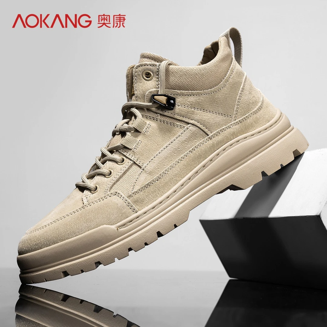 Aokang/奥康2025蛇年马丁靴中帮男款英伦风休闲韩版潮流男工装靴