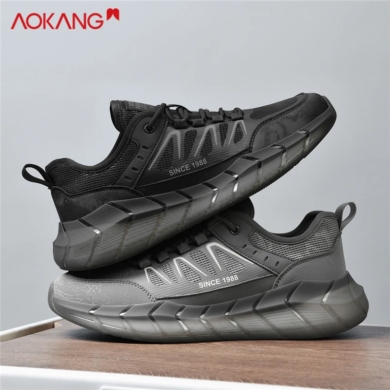 Aokang/奥康秋冬保暖防滑耐磨百搭潮流轻便网面潮鞋轻跑鞋