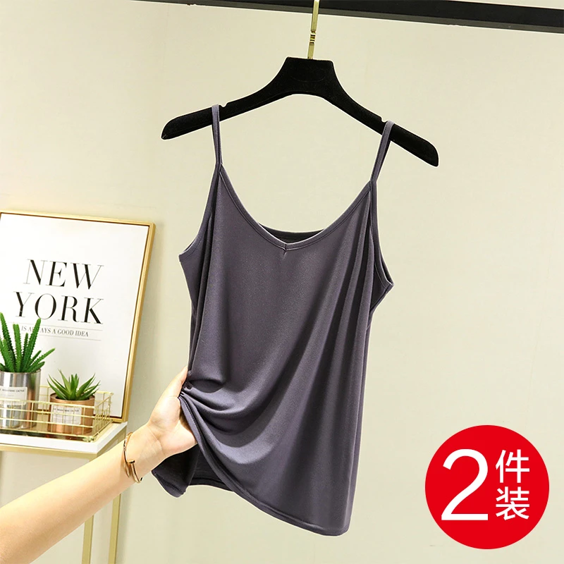 莫代尔吊带背心女内搭夏新款大码薄款打底衫宽松显瘦百搭无袖上衣