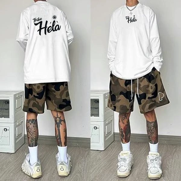 潮牌美式宽松欧文Hela速干投篮服长袖男青少年学生运动衣跑步训练