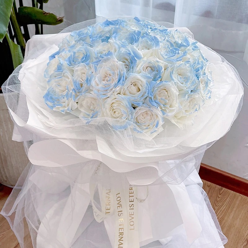 全国团购同城配送上门碎冰蓝玫瑰鲜花花束同城花店送花上门配送
