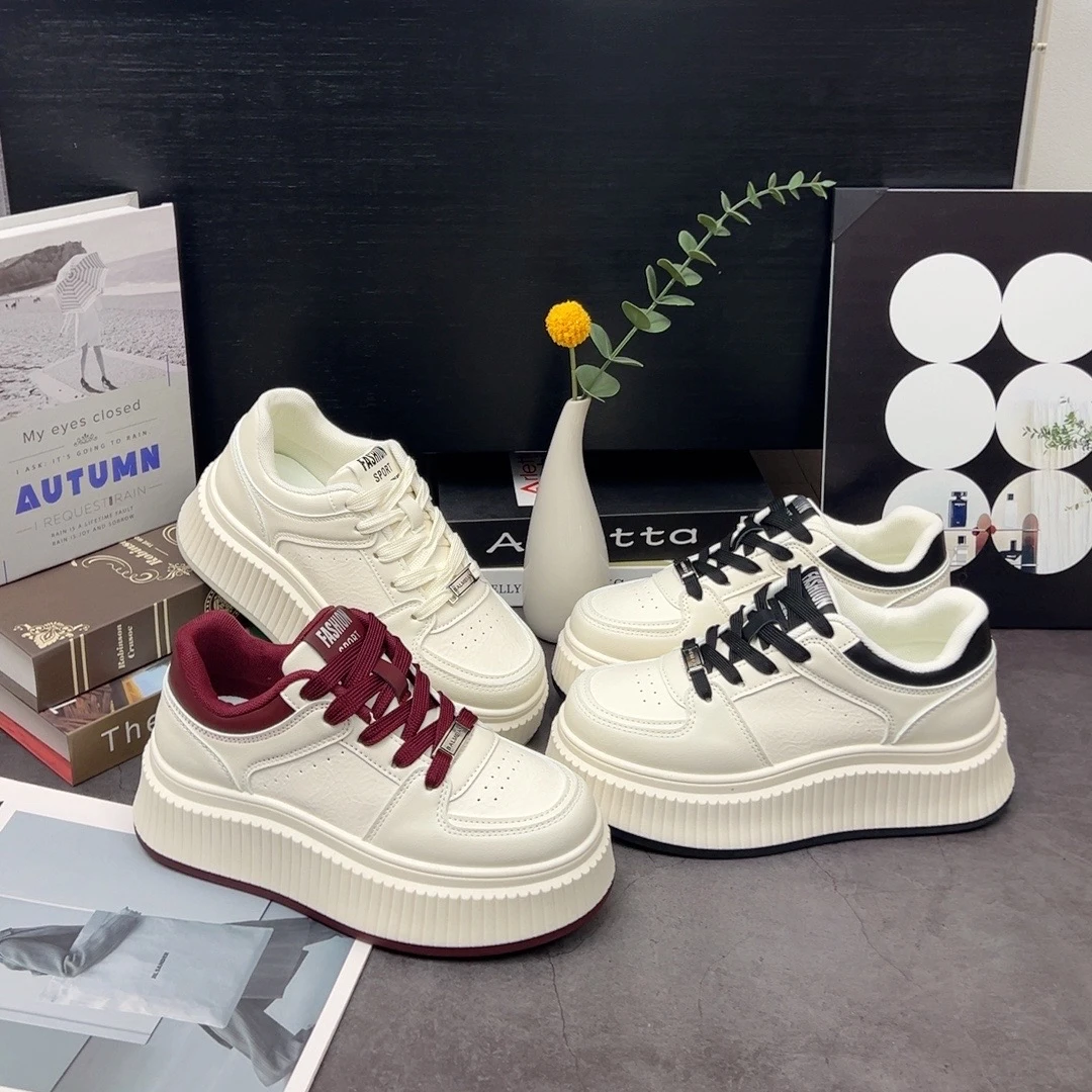 爆款厚底网红小白鞋女2025年春季新款百搭休闲增高时尚板鞋学生