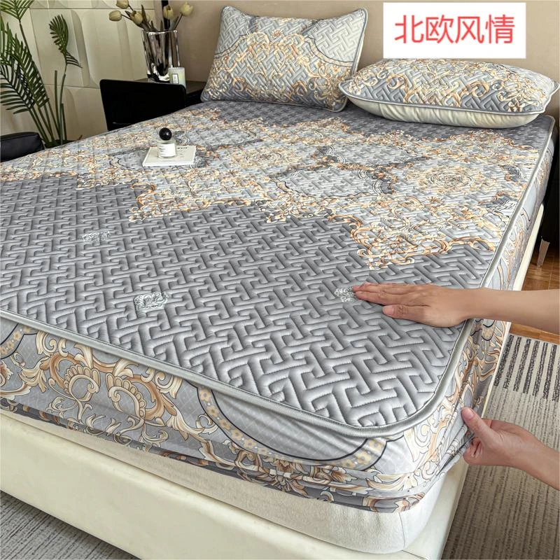 【不老的爷爷家居】凉感加厚印花乳胶床笠款床上用品nfan三件套zb