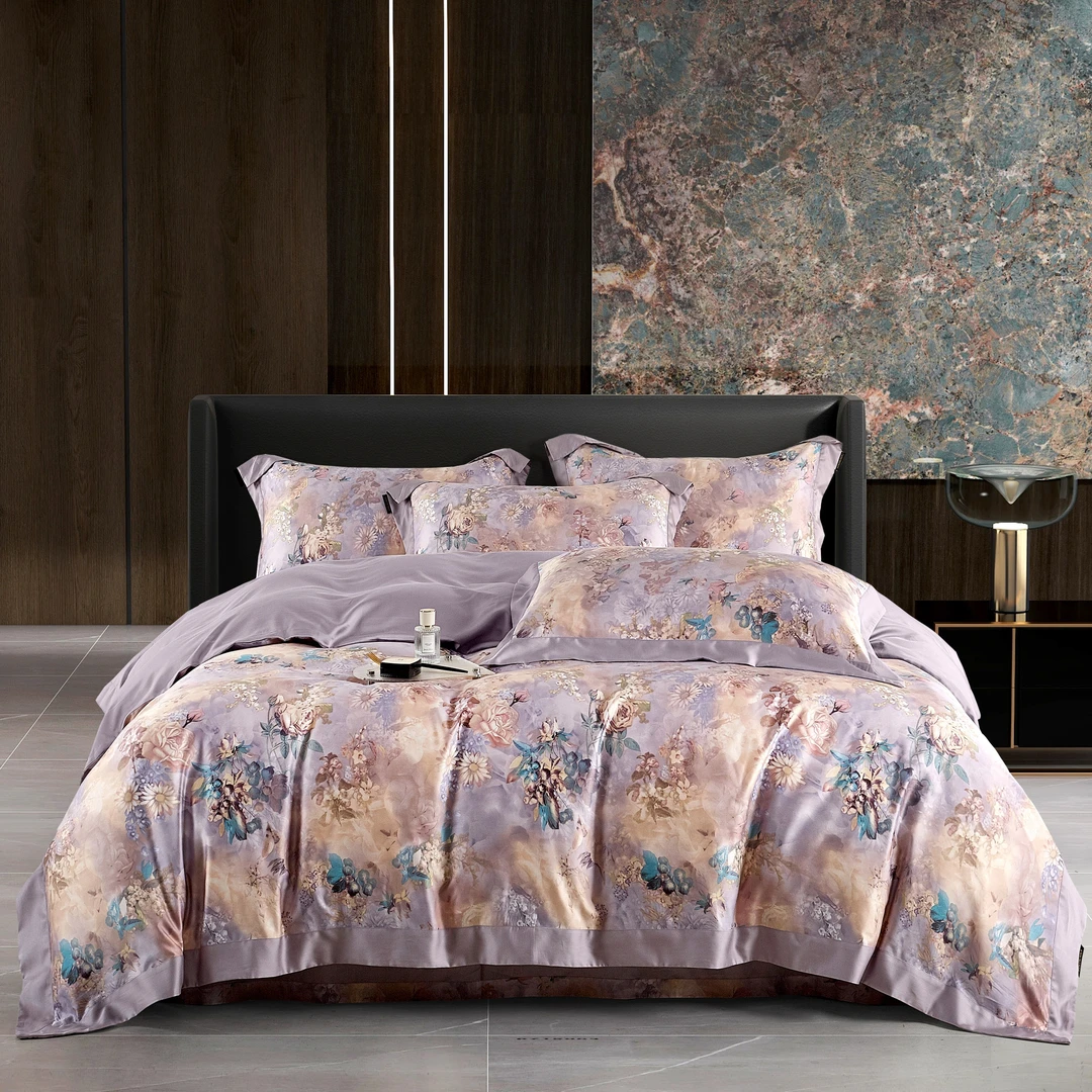 【不老的爷爷家居】zb欧式高精密甄丝棉印花丝滑亲肤四件套玫瑰花颜