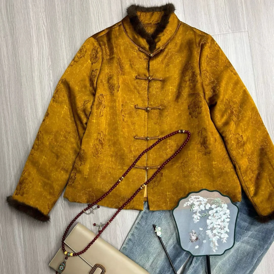 Momo2024冬季百搭高级新中式国风外套棉服保暖高级感