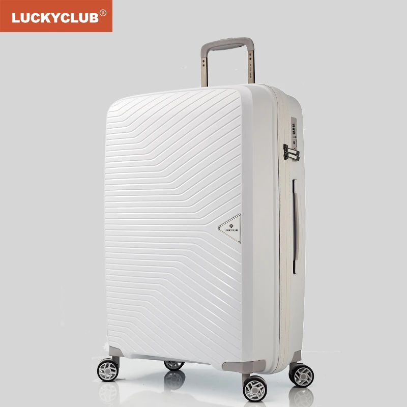 LUCKY CLUB超轻便行李箱白色旅行拉杆箱20寸商务旅行登机行李箱
