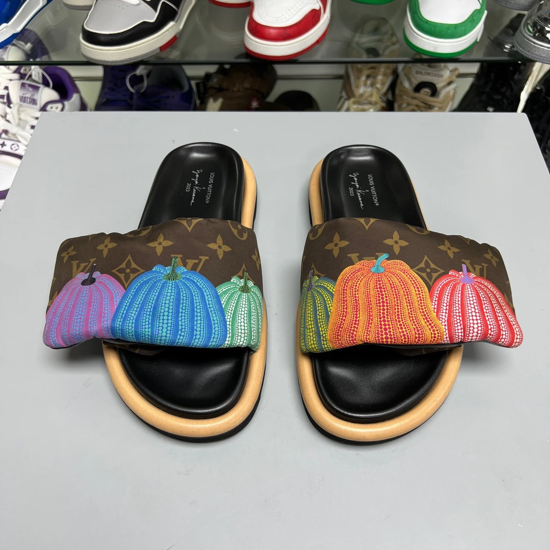 99新 LouisVuitton/路易威登 草间弥生 南瓜拖鞋 尺码/37 YH13313
