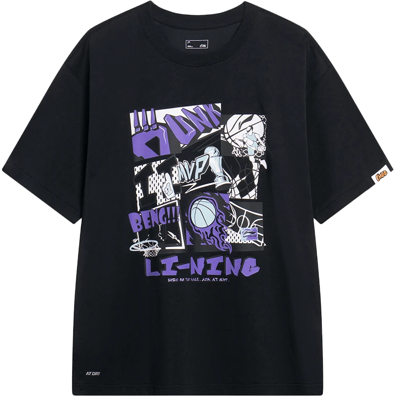 【李宁灌篮系列】欧若风情侣时尚简约休闲夏季运动短袖AHSUD81