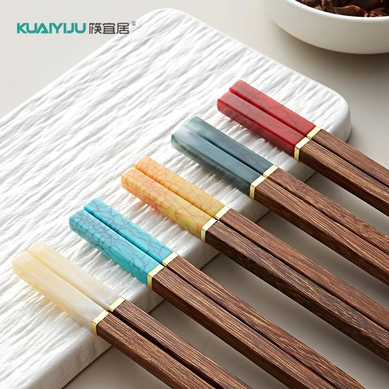 鸡翅木筷子实木家用高档家庭餐具无漆无蜡防霉一人一筷新款防滑