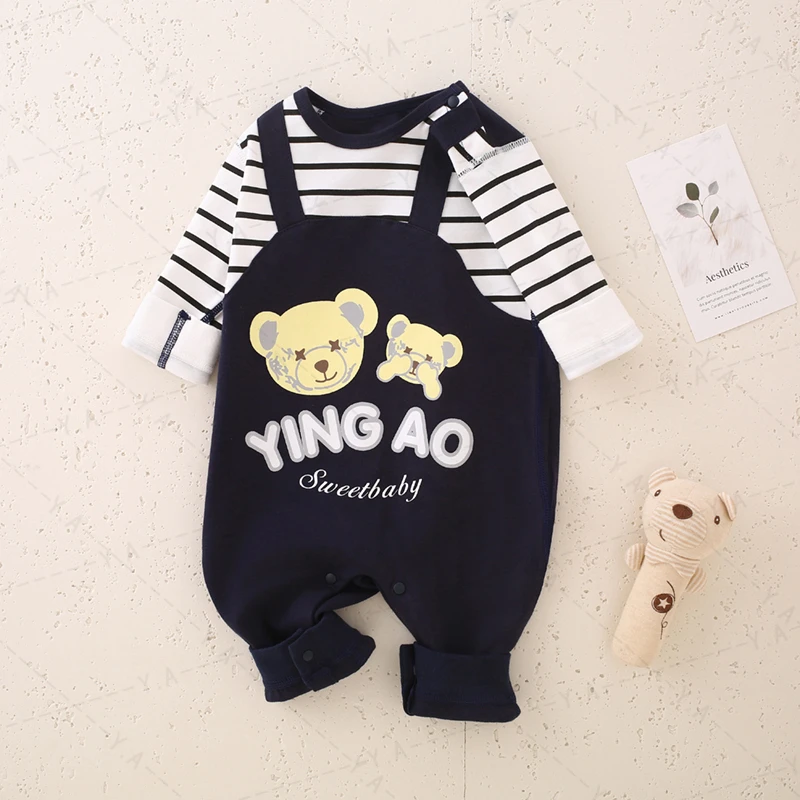 婴幼儿新生儿全棉衣服生日宴长袖无骨连体衣